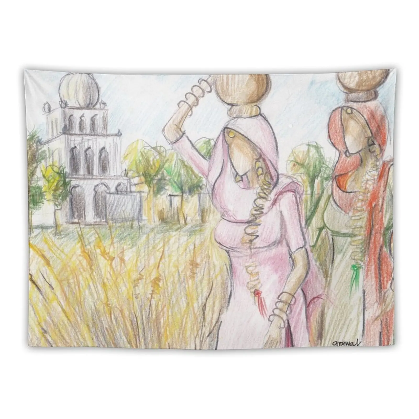 

Punjabi village girls Tapestry Decoration For Rooms Cute Room Decor Home Decoration Accessories Bedroom Deco Tapestry