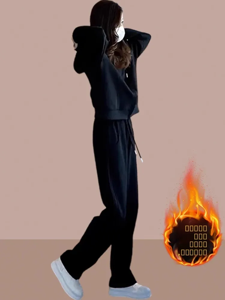 厚手フリース-レディース-スポーツウェアセット-秋冬新作-カジュアル-おしゃれ-ツーピース-スウェット-上下セット-エレガント-トレンド