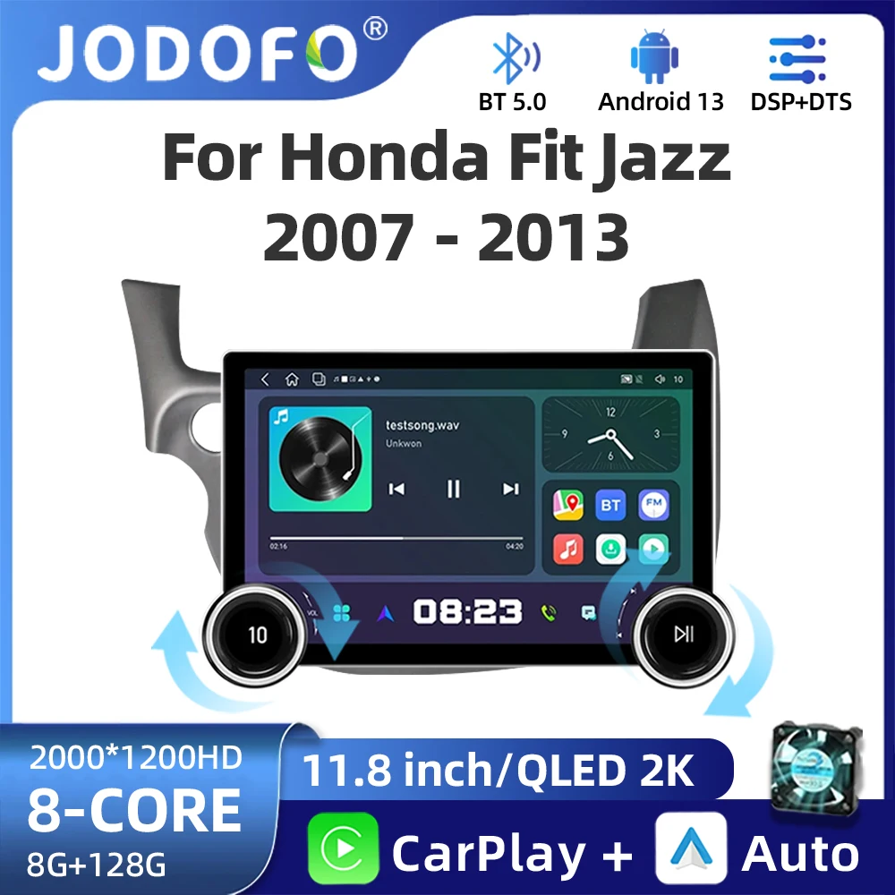 

11.8" 2K Car Radio For Honda Fit Jazz 2007 - 2014 2Din Android 13 Stereo GPS Autoradio Multimedia Player Navigation Carplay