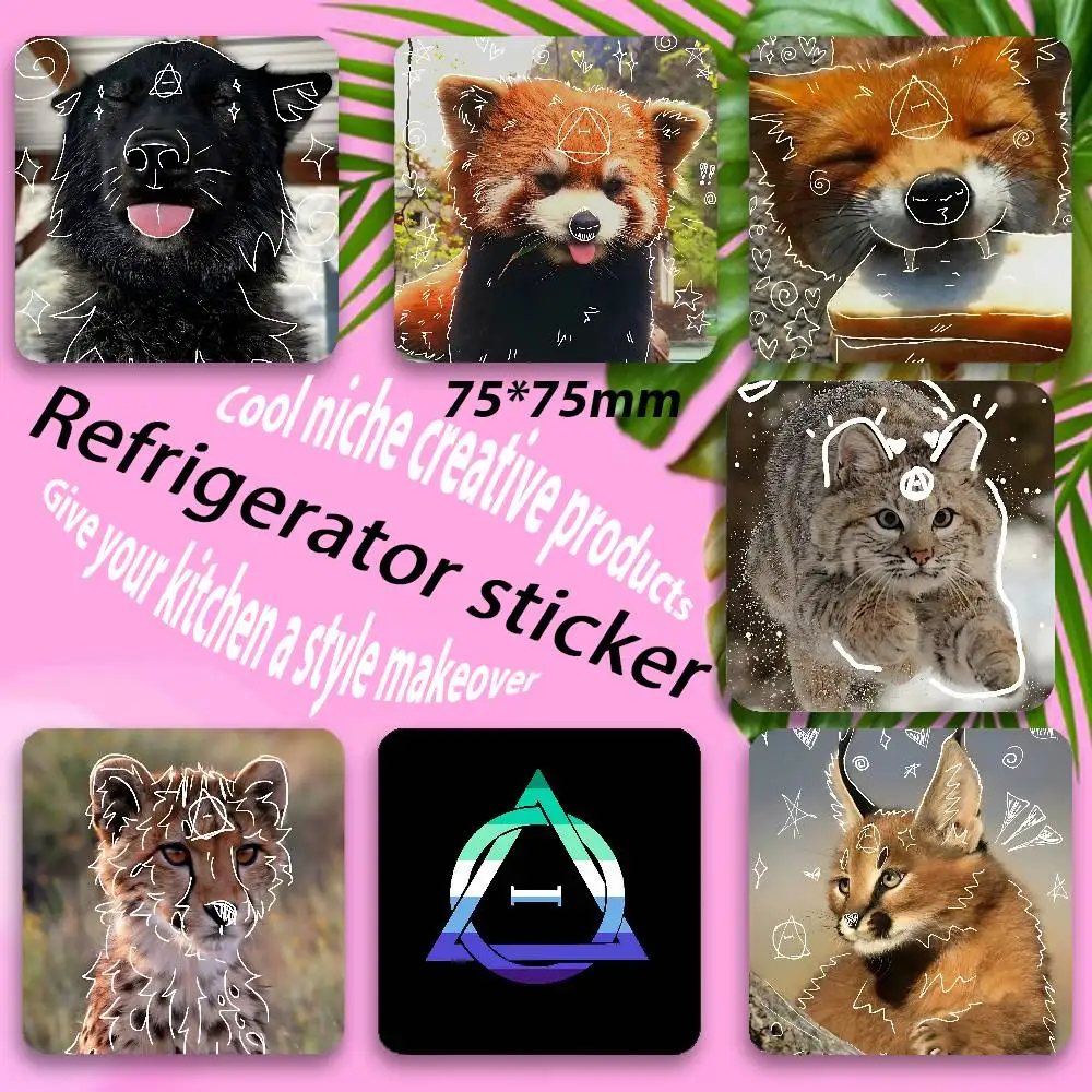 New Therian Delta Symbol Fridge Magnet Personalized Magnetic Durable Plastic Square Picture Surface Fridge Magnets