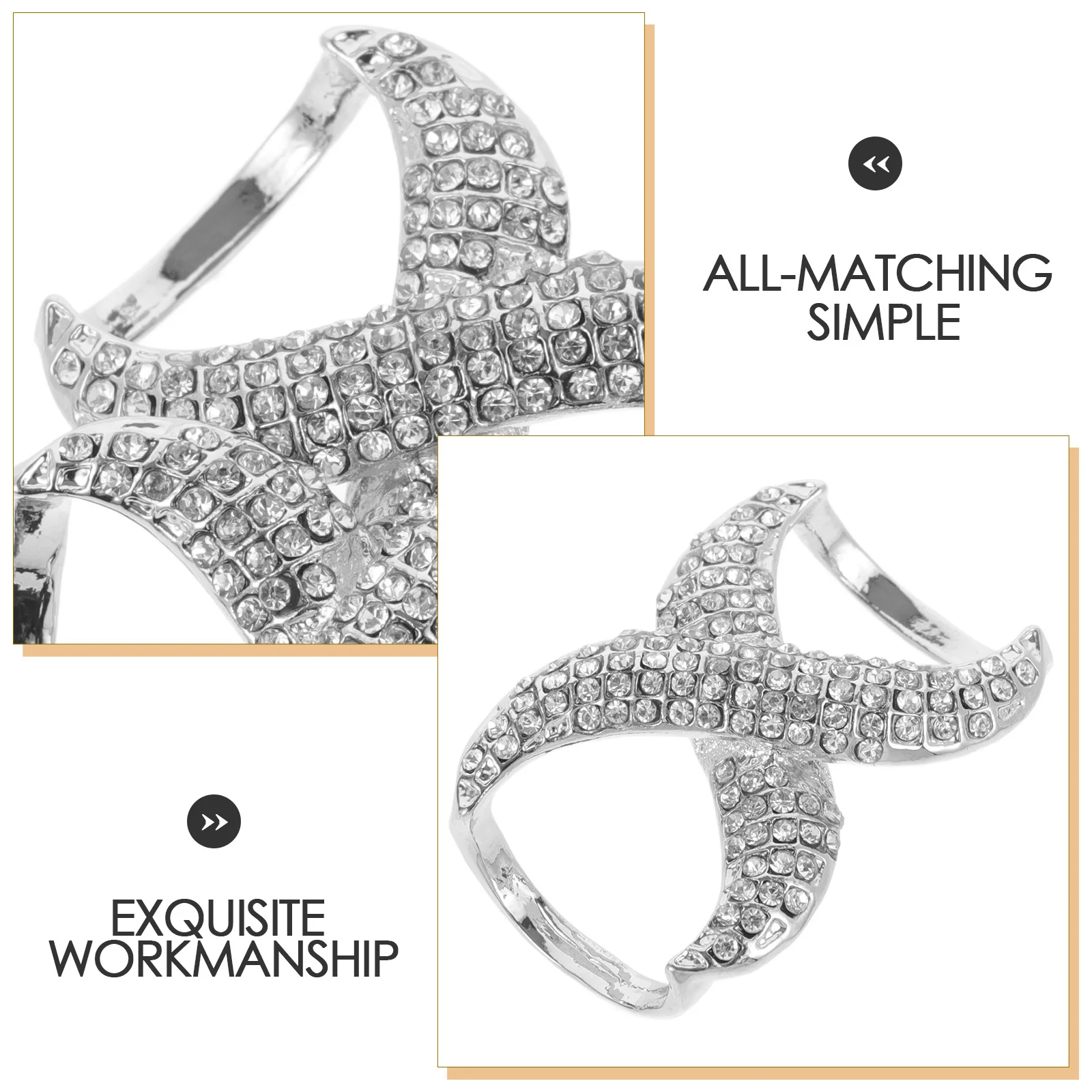 

2pcs Scarf Rings For Women Buckle Clip Anti-Slip Shawl Clasp Cardigan Ring Twisted Scarf Fastener Clothing Accessory