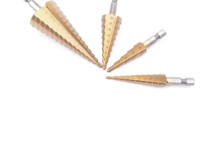 3pc 3-12/20/32mm 4-12/20/32mmHSS Straight Groove Step Drill Bit Set Titanium Coated Wood Metal Hole Cutter Core Drill Bit Set