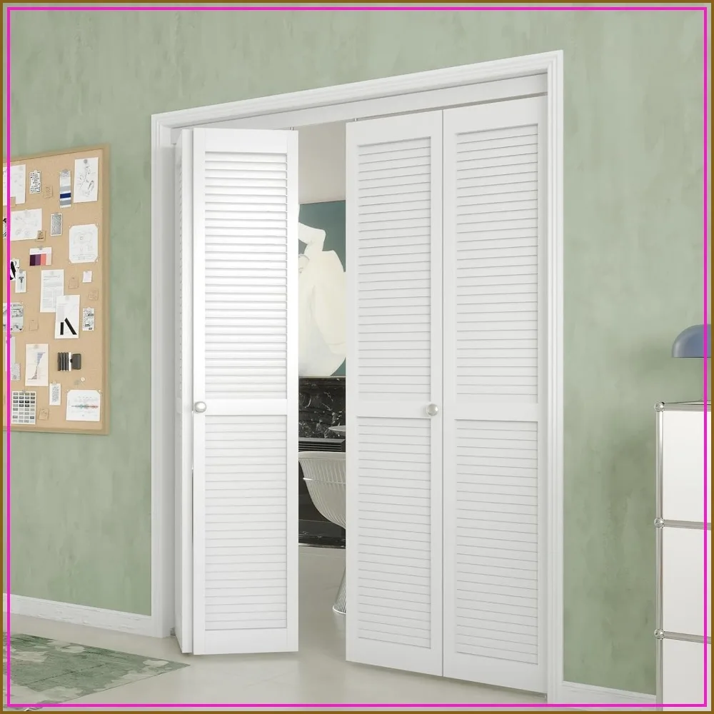 Bifold Doors 72 x 80 Full Louvered Closet Door Concealed Hardware Interior Folding Panels