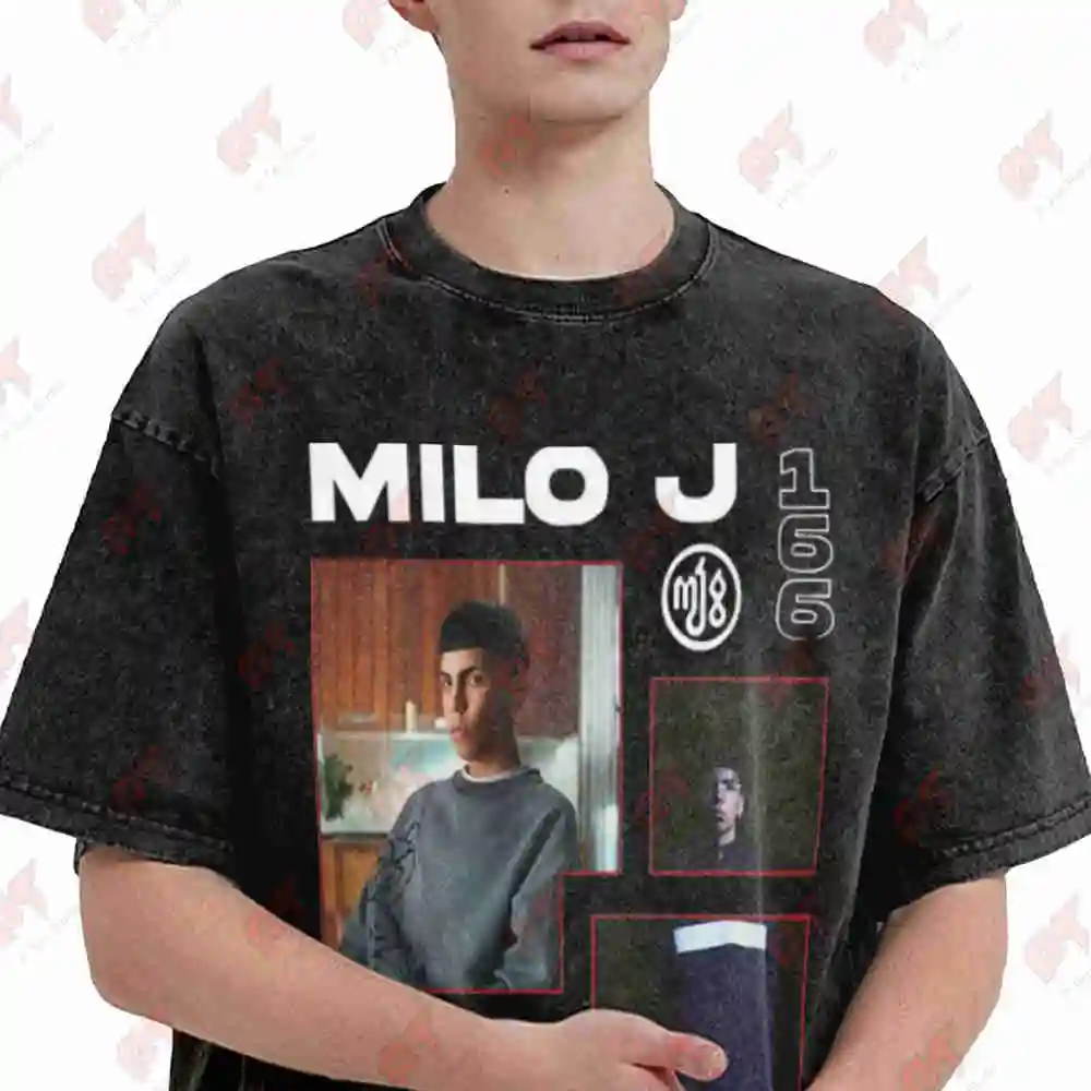 Milo J 166 Album Tracklist Rapper Vintage Washed Tee Pure Cotton T-Shirt