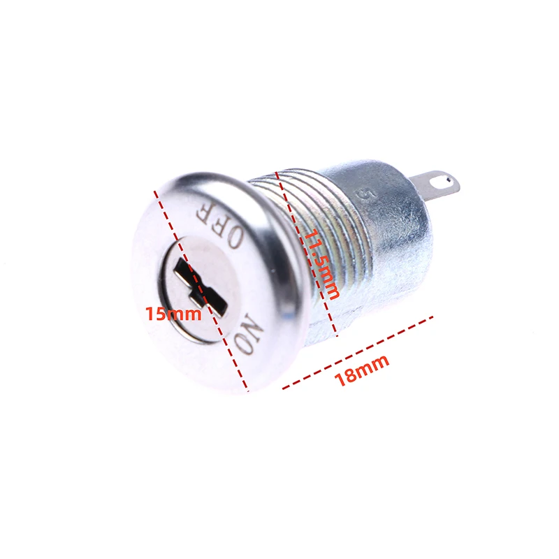 Cerradura de teléfono de alta calidad, interruptor de alimentación de seguridad S1203, 2 pines, 2 teclas, 12mm, llave electrónica de acero inoxidable, interruptor de bloqueo de encendido y apagado