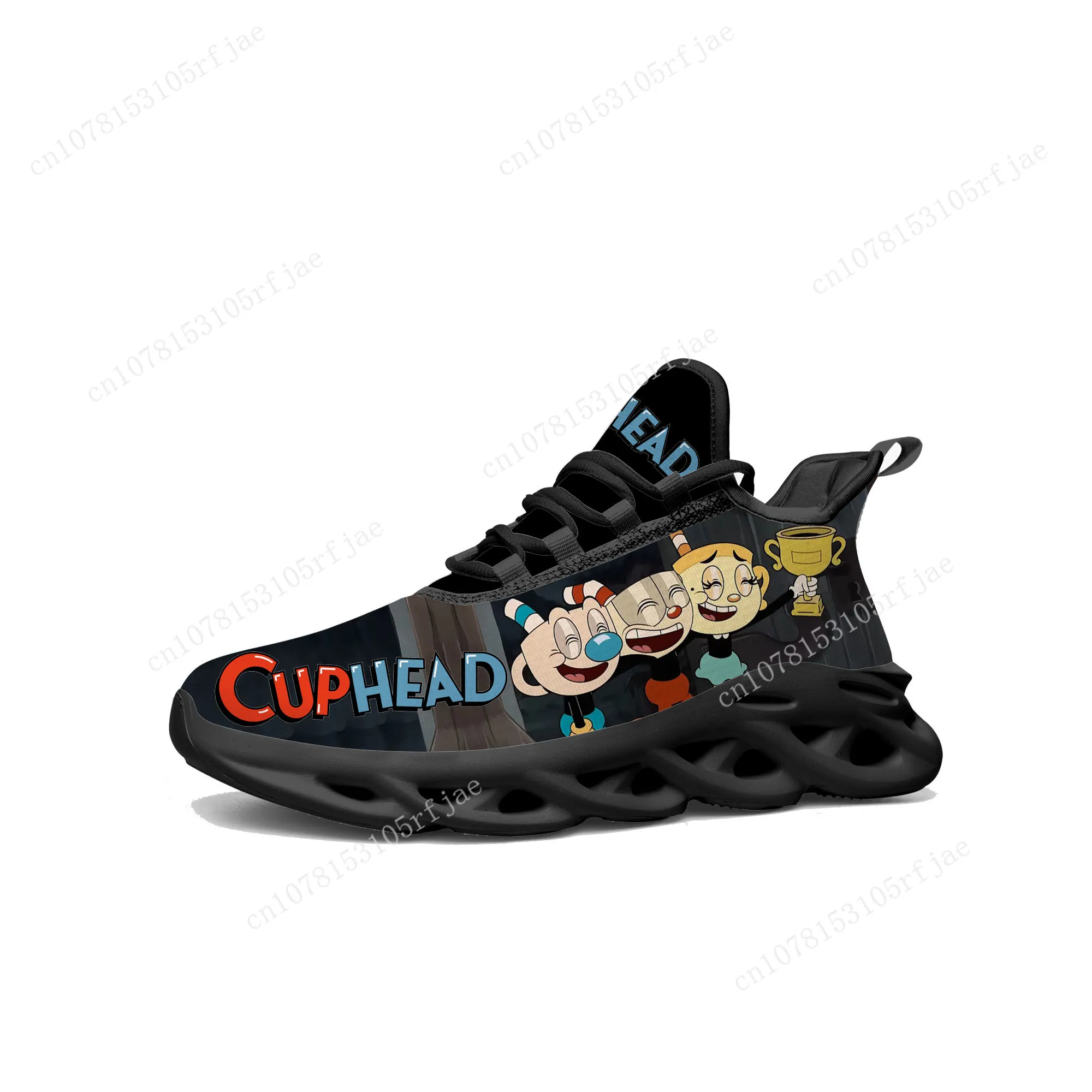 Hot Cupheads Mugmans Cartoon Game Flats Sneakers uomo donna adolescente scarpe da corsa sportive scarpe stringate su misura di alta qualità