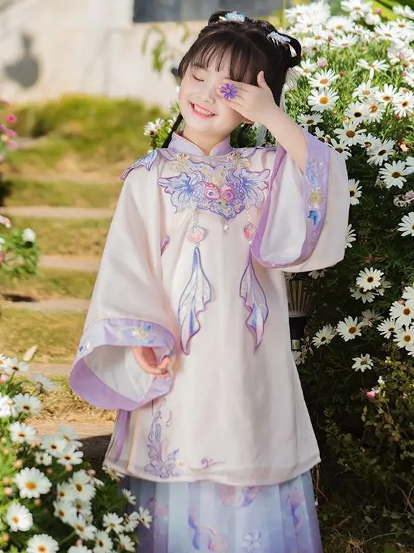 Hanfu Children's Authentic Han Element Spring And Autumn Chinese National Style New Shoulder Super Immortal Set