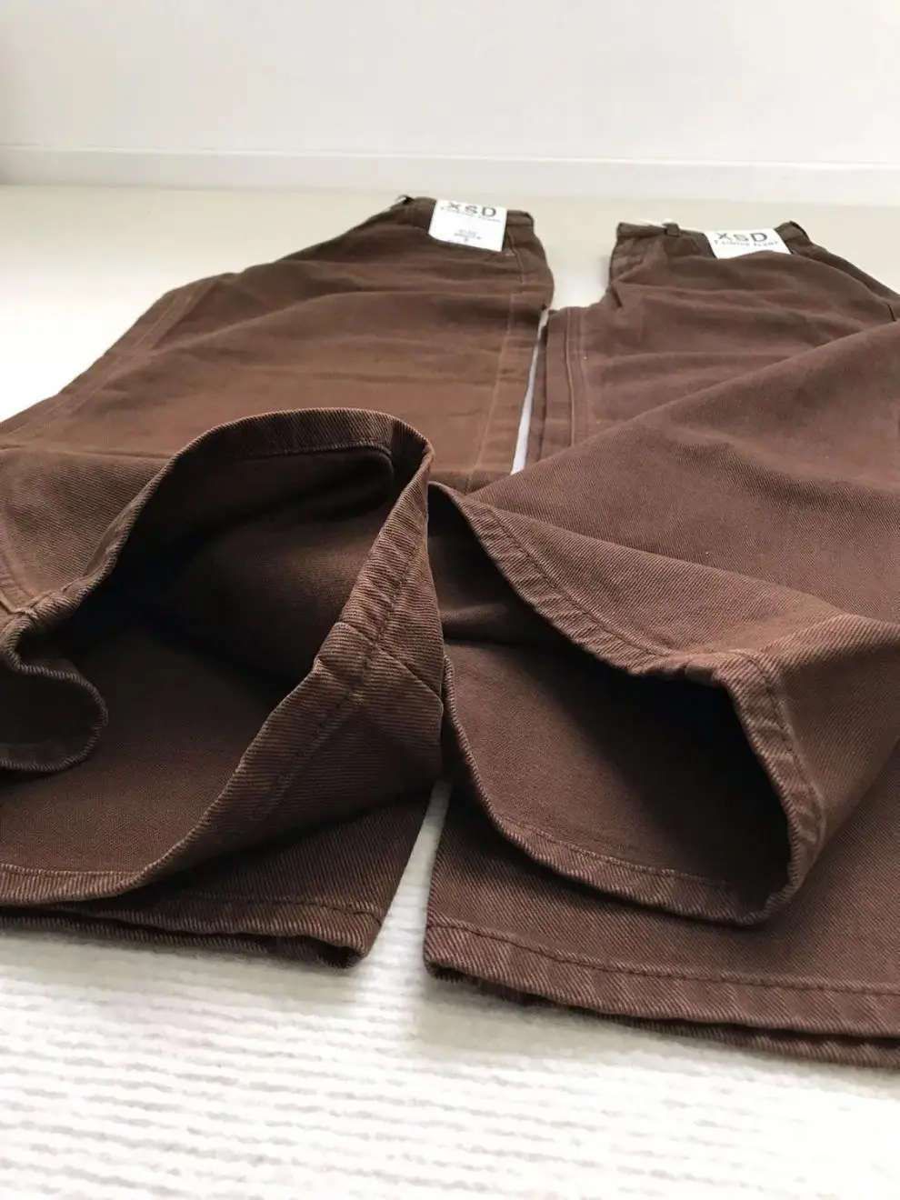 Damen Gerade Hose Herbst Hochgeschnittene Taschen-Weitbein-Hose Schlankmachende Damen-Studenten-Retro-Kaffee-Schmale Gerade Jeans – Detail 8