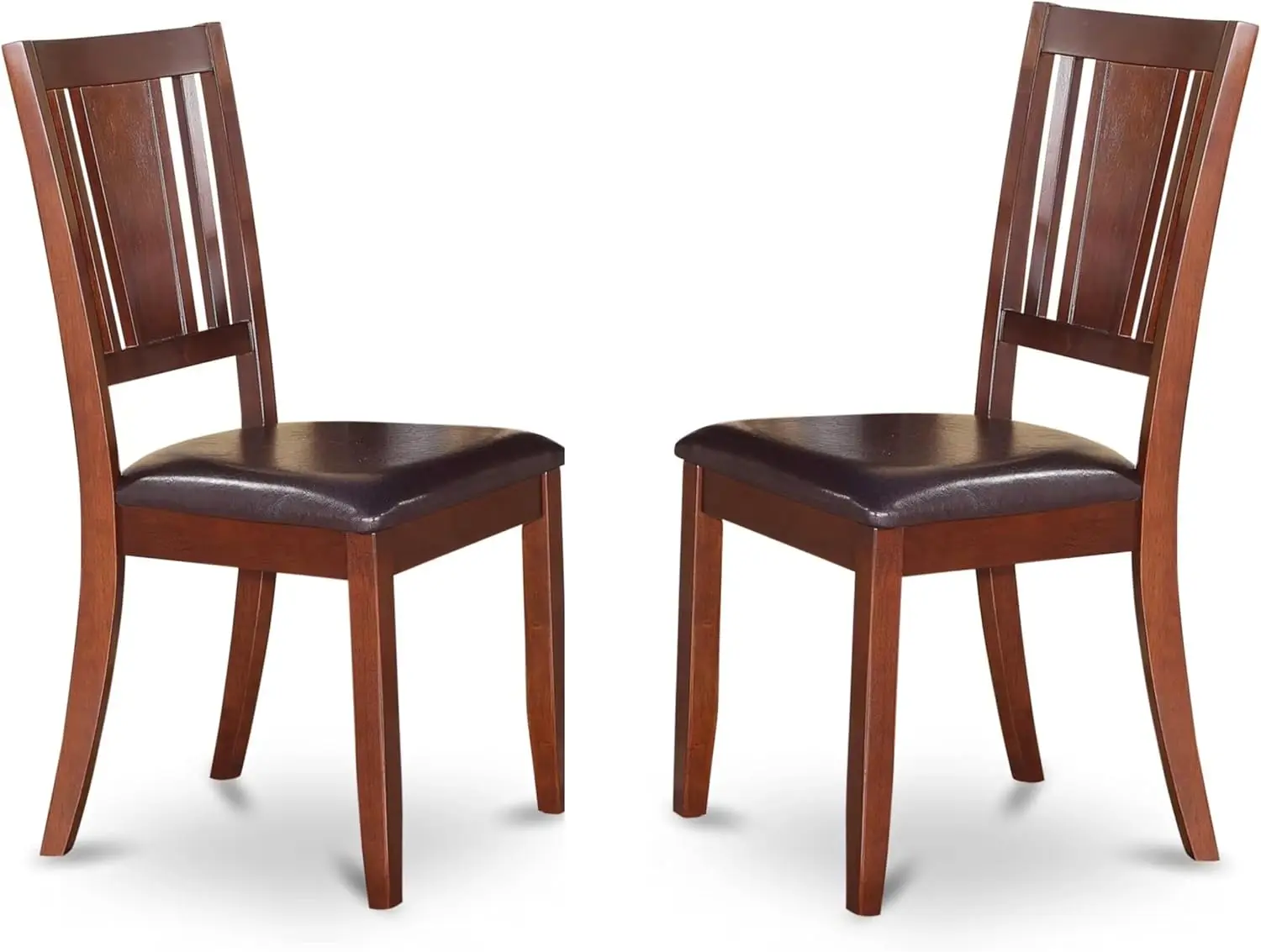 

DUC-MAH-LC Dudley Kitchen Dining Chairs - Faux Leather Upholstered Wood Chairs, Set of 2, Mahogany