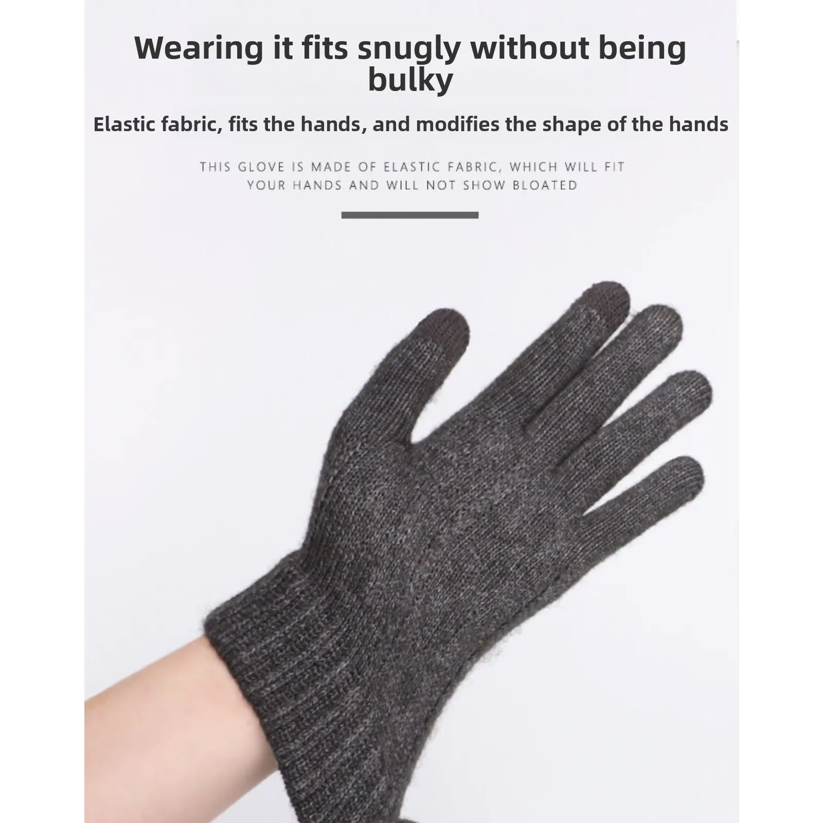 Autumn and Winter Cycling Gloves with Plush and Thick Touch Screen, Men's and Women's Windproof and Warm Knitted Gloves