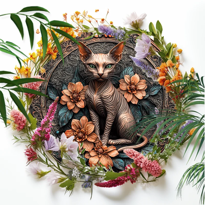 

Customized Devon Cat Pet Ornaments - Ultra High Definition Circular Aluminum Decorative Paintings for Souvenir Tombstones