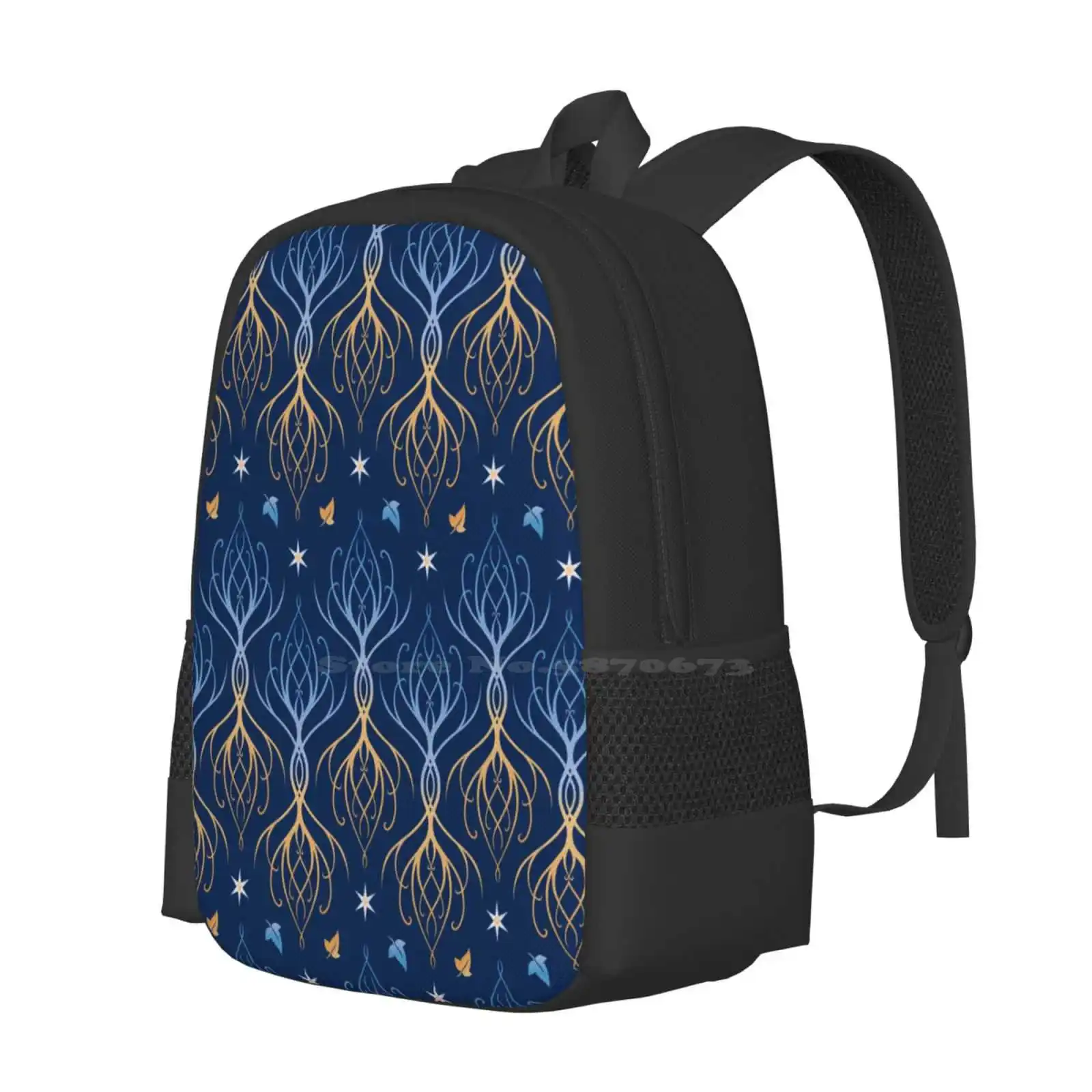 Elven Trees Royal Blue Hot Sale Schoolbag Backpack Fashion Bags Elves Elven Tolkien Silmarillion Fantasy