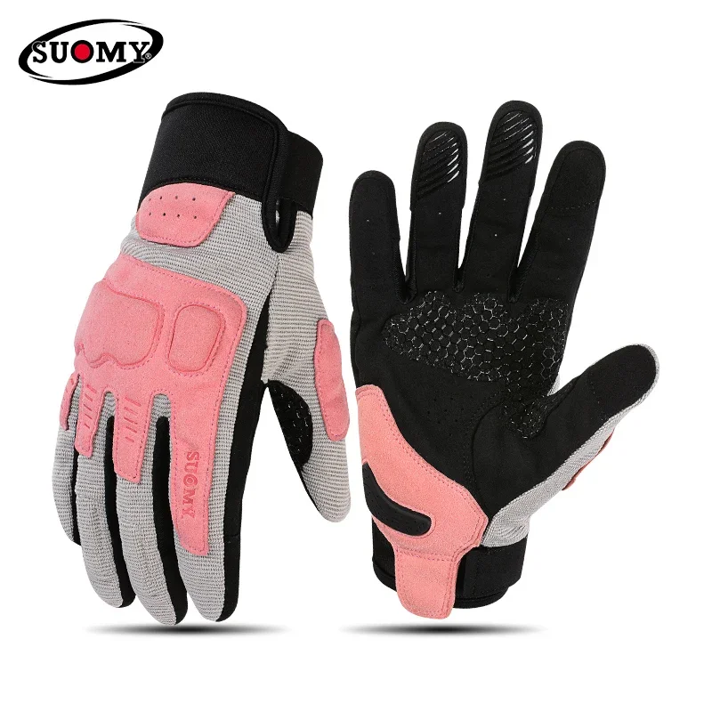 Retro Fashion SUOMY Summer Motorcycle Gloves Mesh Breathable Touch Screen Men's and Women's Couple Motorbike Riding Gloves