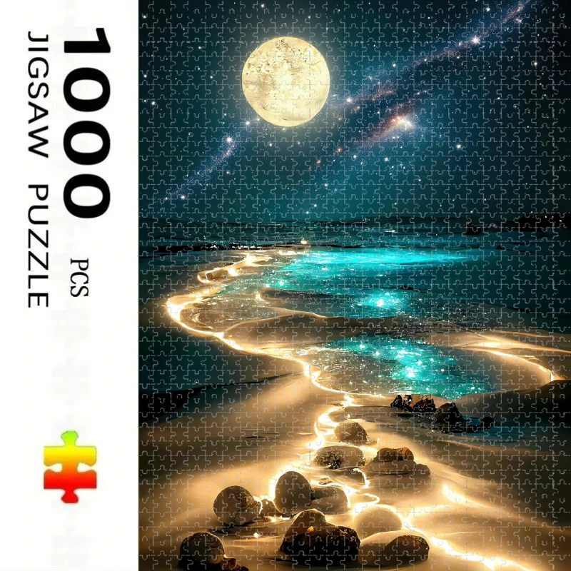 

1000/500 PCS Jigsaw Moon and River Scenery Home Decor Games Landscape Puzzles Educational Toys Birthday Gifts
