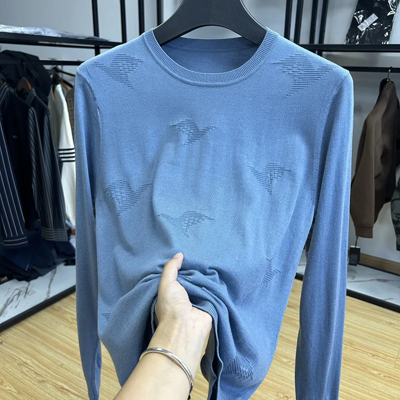 

Fre Повседневный мужской трикотаж, круглый пуловер Ne, дышащий, удобный, приятный для кожи, домашняя этикетка, удаленный осенний сезон, моя