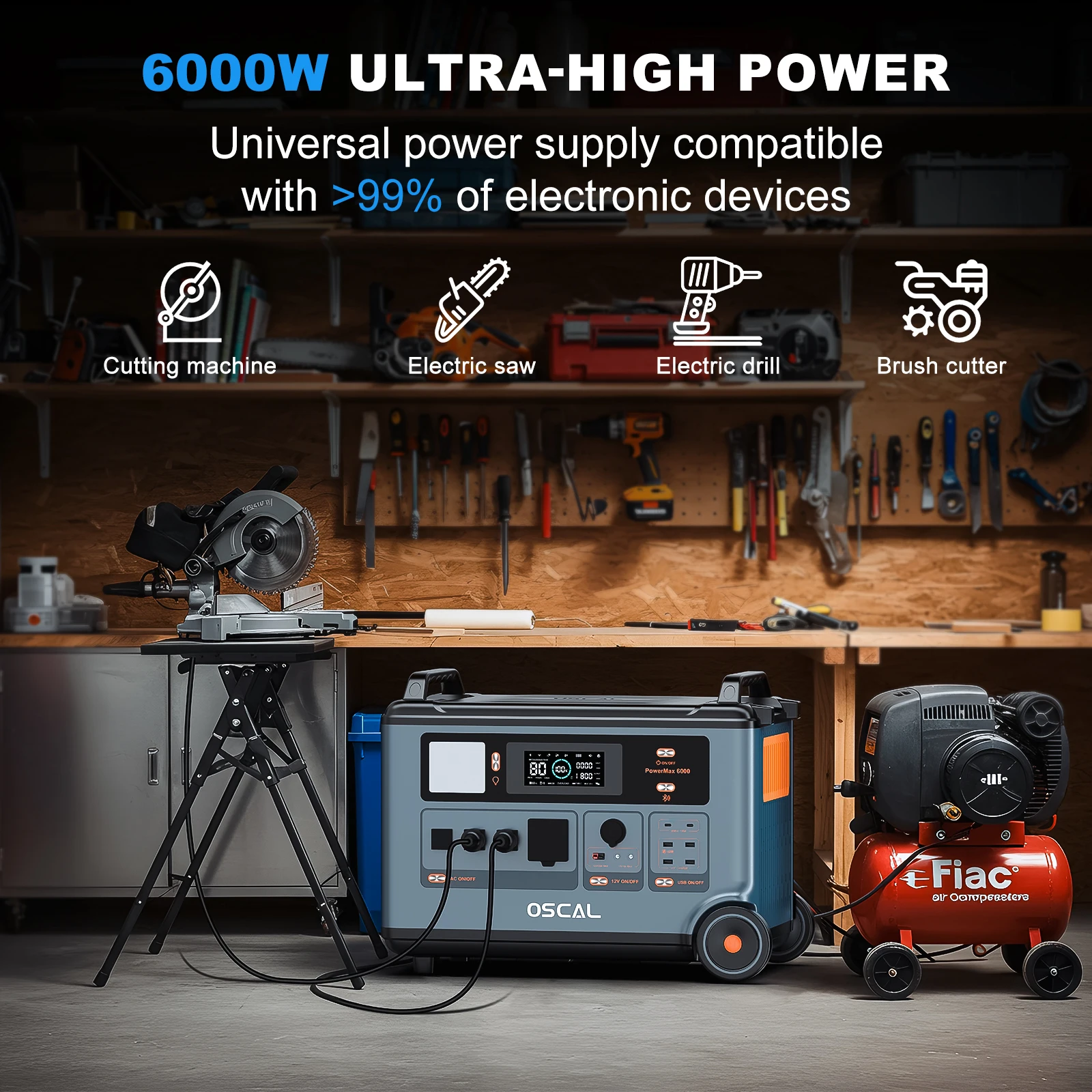 OSCAL PowerMax 6000 Solargenerator 6000W Tragbare Powerstation 3600Wh …