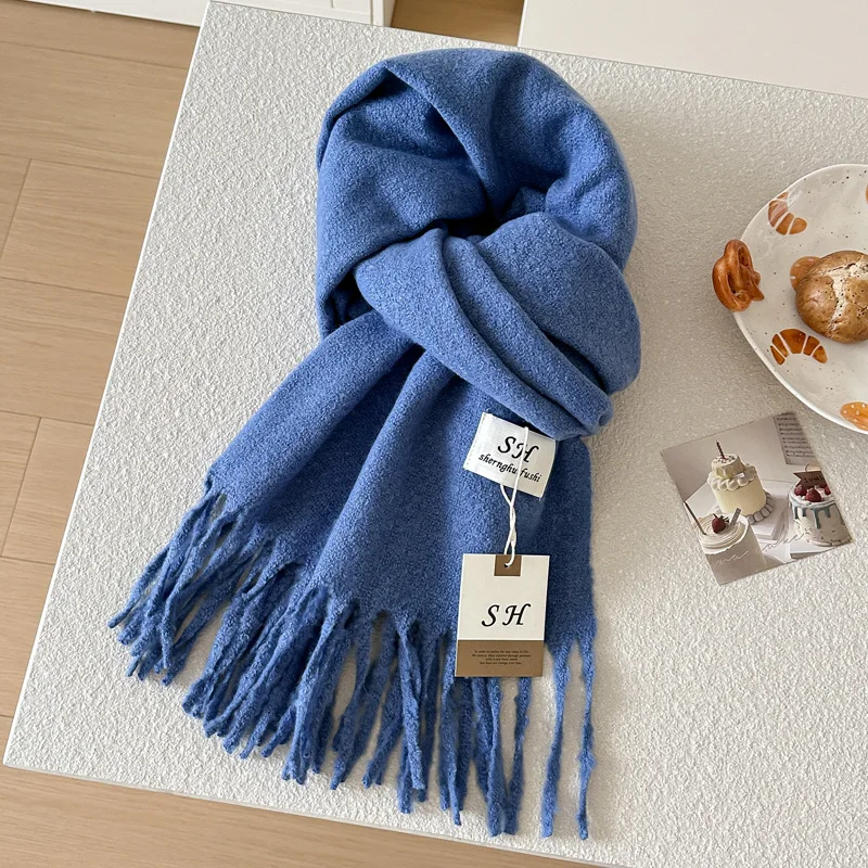 شالات جديدة لعام 2025 على الوجهين وشاح شتوي للسيدات مصمم على شكل زهرة الباشمينا Bufandas Foulard أغطية حجاب دافئة شالات للسفر #5