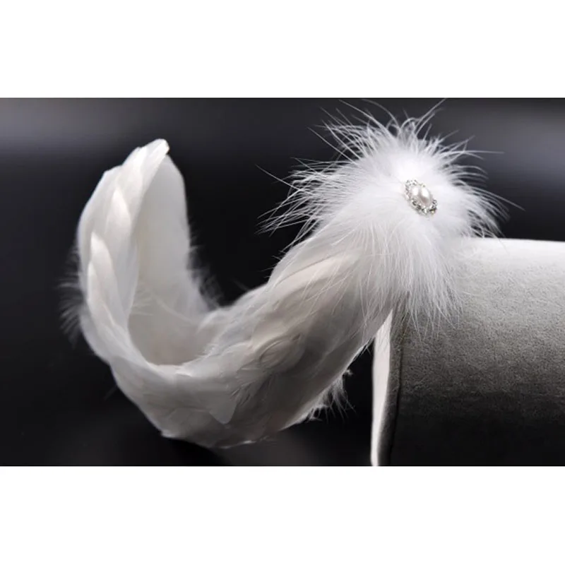 New Style Swan Lake Ballet White Feather Headband For Woman Hair Accessories Headwear PearlsFeather Headpiece