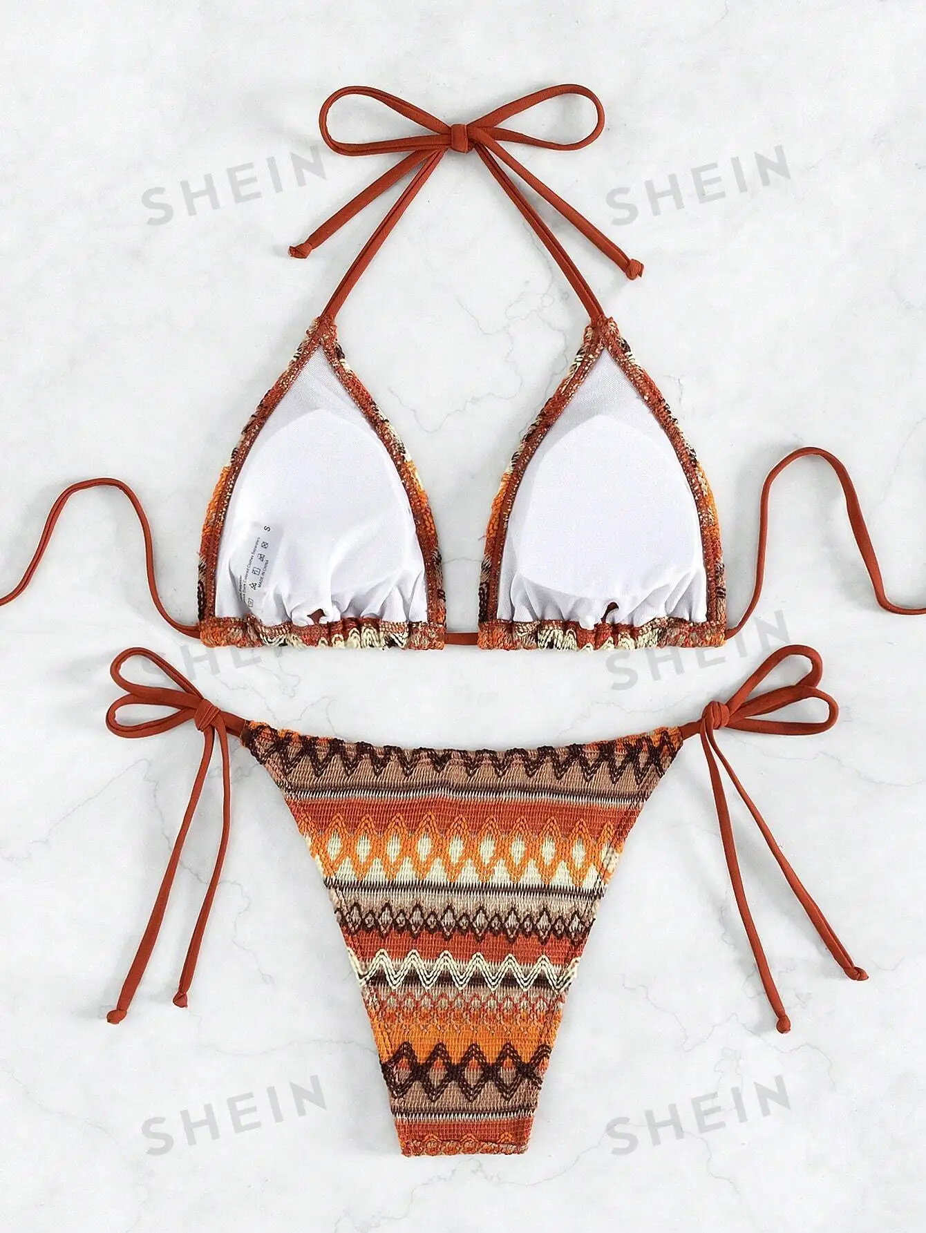 Swim Summer Beach Print Halter Triangle Tie Side Bikini Set Dekoracja łazienki Papier samoprzylepny Wystrój pokoju dziewczęcego Pared