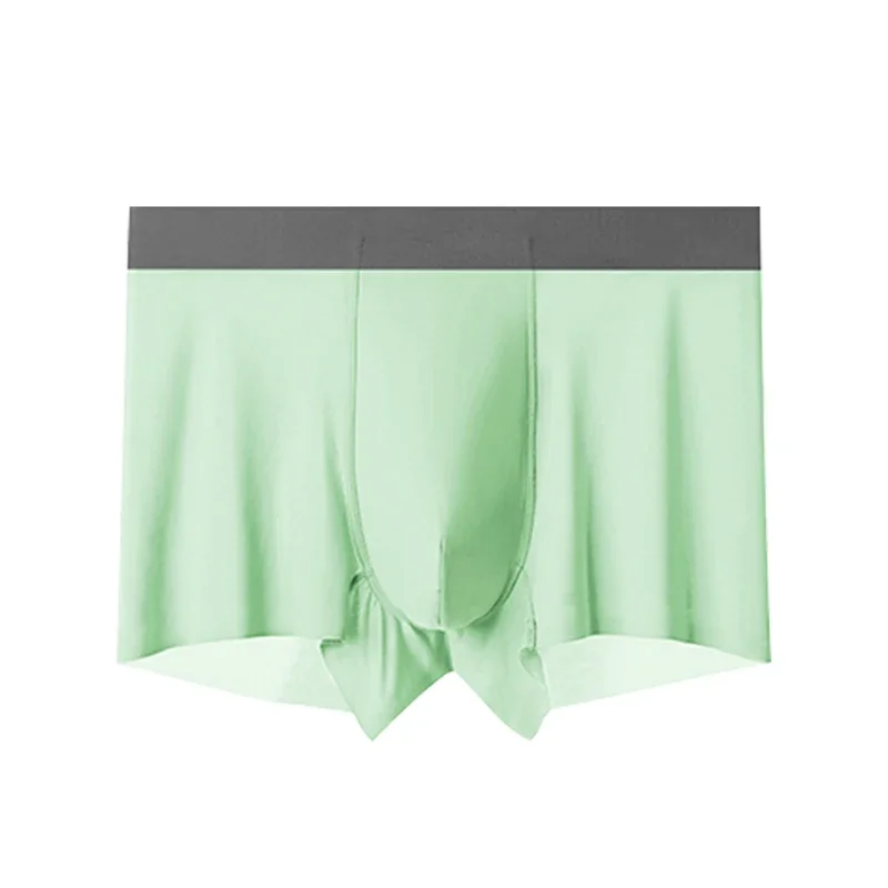 

Men's silk seamless underwear, men's four-cornered pants, summer lightweight style, comfortable and breathable flat-front pants