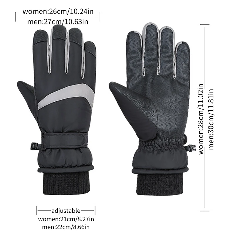 Winter Snowboard Ski Gloves Full Finger Fleece Touch Screen Waterproof Motorcycle Cycling Thermal Warm Snow Gloves Men Women