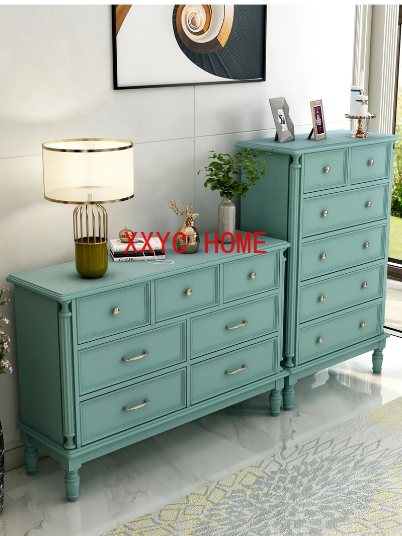 

Solid Wood Living Room Light Luxury Drawer Corner Storage Bedroom Bedside Table European Simple Storage Cabinet