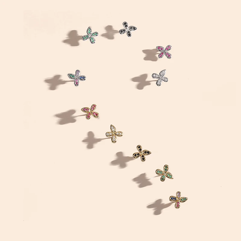 أقراط مطلية بالذهب بأحجار الزركونيا المكعبة ، مرصعة معدنية ممتازة للسيدات ، مجوهرات حلوة ورومانسية