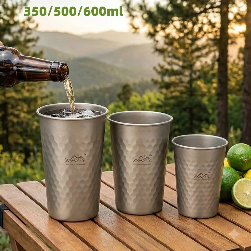 350/500/600 ml Camping-Wasserbecher mit Wabenstruktur, rutschfest, tragbar, für Outdoor-Camping, Wandern, Reisen, Trinkgeschirr, Bier, saftige Becher