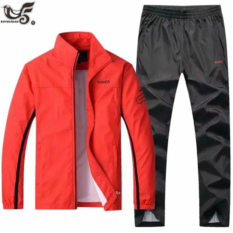 Tracksuit Man Two Piece Basketball Track jacket + pants Sets Casual men Sportswear Jogging Gym Sweat Suits men Training clothing