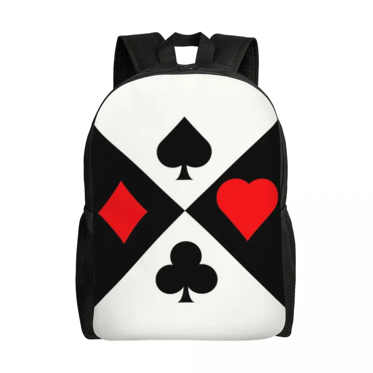 

Poker Four Suits Backpacks for Men Women Waterproof School College Card Game Players Bag Printing Bookbags