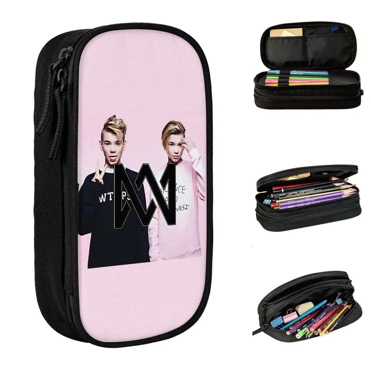 Creative Cute Marcus And Martinus Music Pencil Cases Pencil Box Pen Box for Student Large Storage Bags Office Gifts Stationery