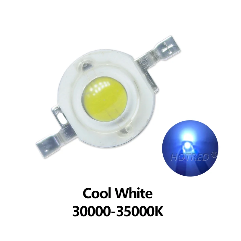 50 Stück echte volle Watt 3V LED 1W 3W 30/45mil Hochleistungs-Chip-Perlen kalt warm weiß rot blau grün gelb für Blubs wachsen DownLight