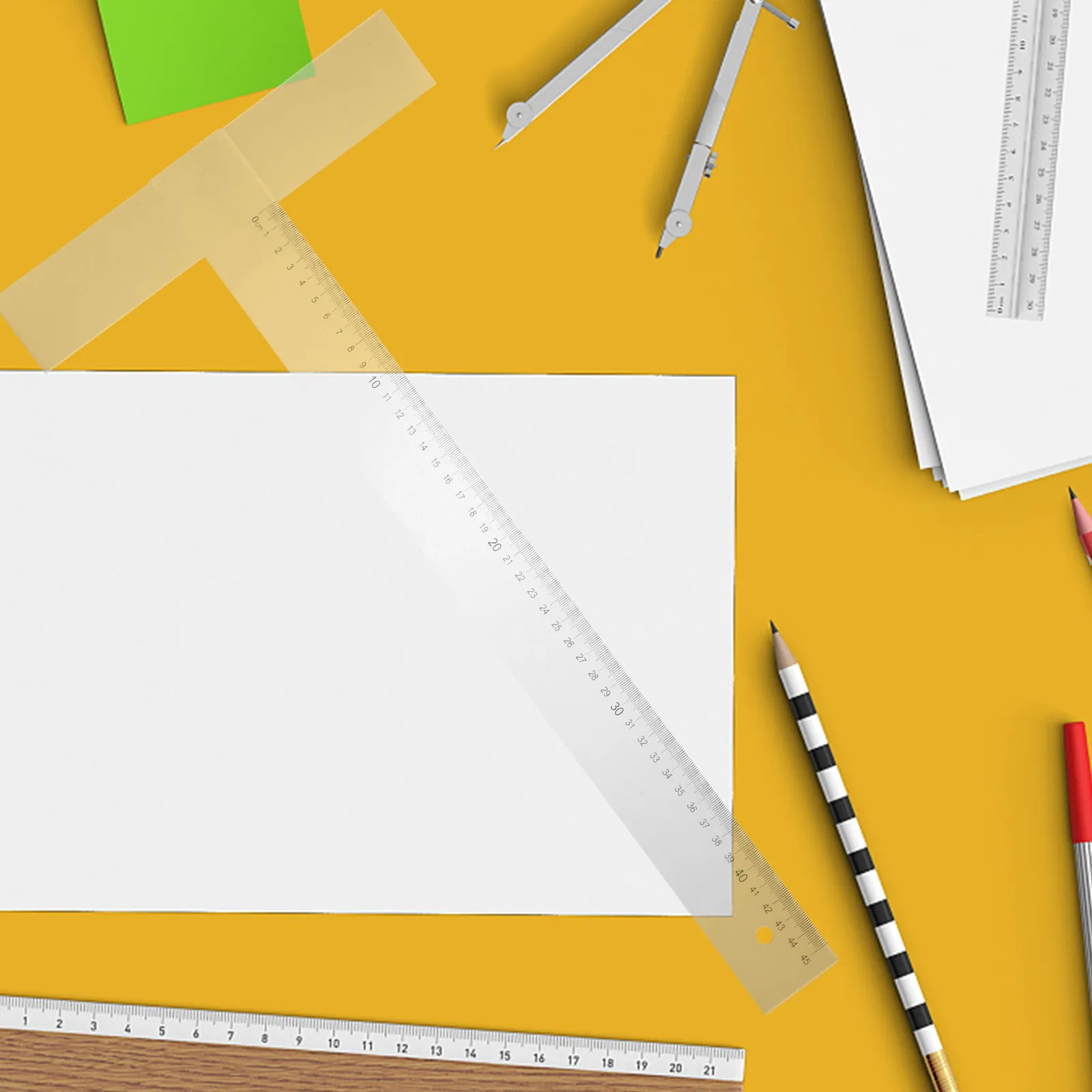 

18-дюймовая высокопрочная линейка для черчения, портативный измерительный инструмент для деревообработки и столярных работ, 18 дюймов