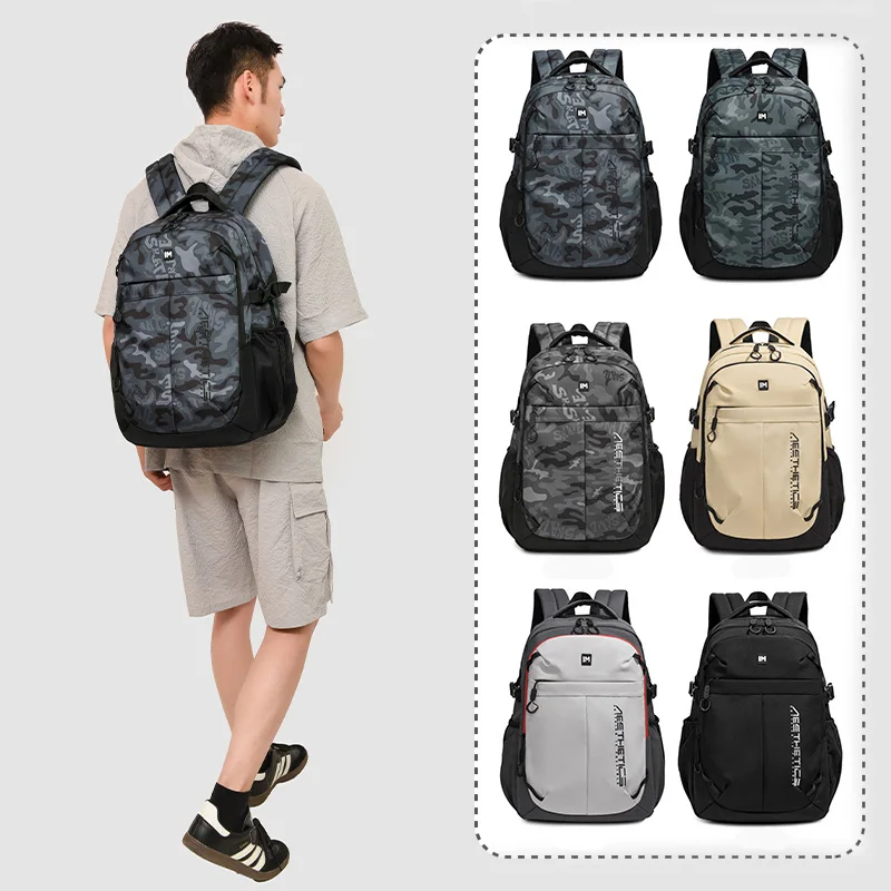 

Мужской повседневный рюкзак большой емкости с камуфляжным рисунком из ткани Оксфорд, легкий мужской рюкзак для ноутбука, мужской дорожный рюкзак