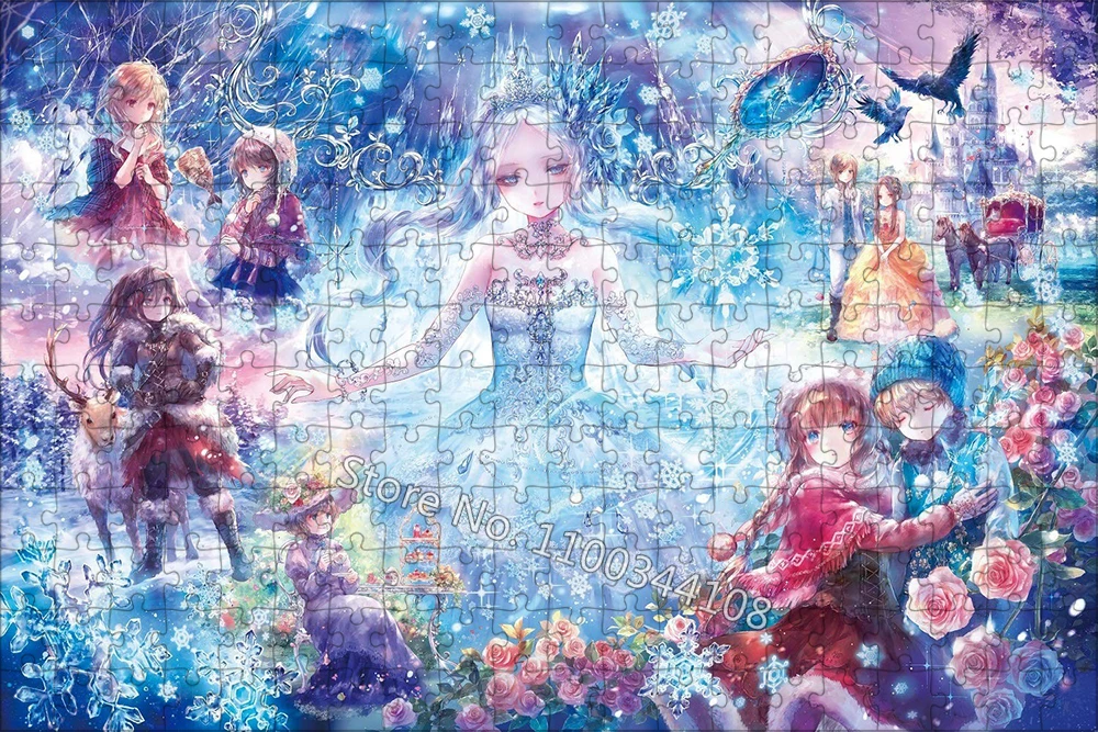 Disney Movie Frozen Jigsaw Puzzle Cartoon Princess Elsa Anna 35/300/500/1000 Pieces Puzzles for Girls Handmade Toys Casual Game