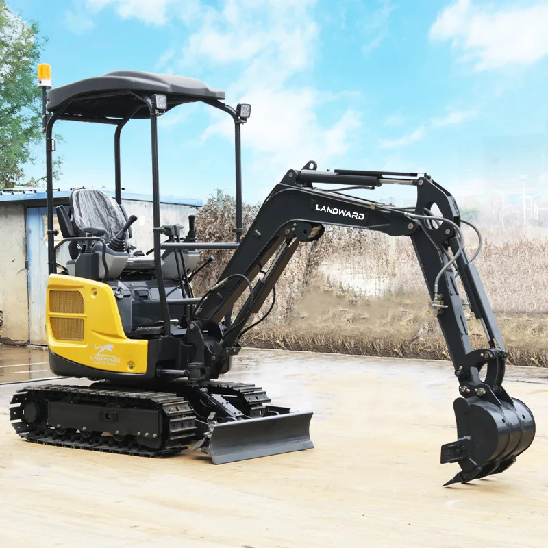 Compact Mini Excavator 1.8 Ton High Quality Crawler Enclosed Cabin Mini Excavator Hydraulic Mini Bagger Free Shipping Customized