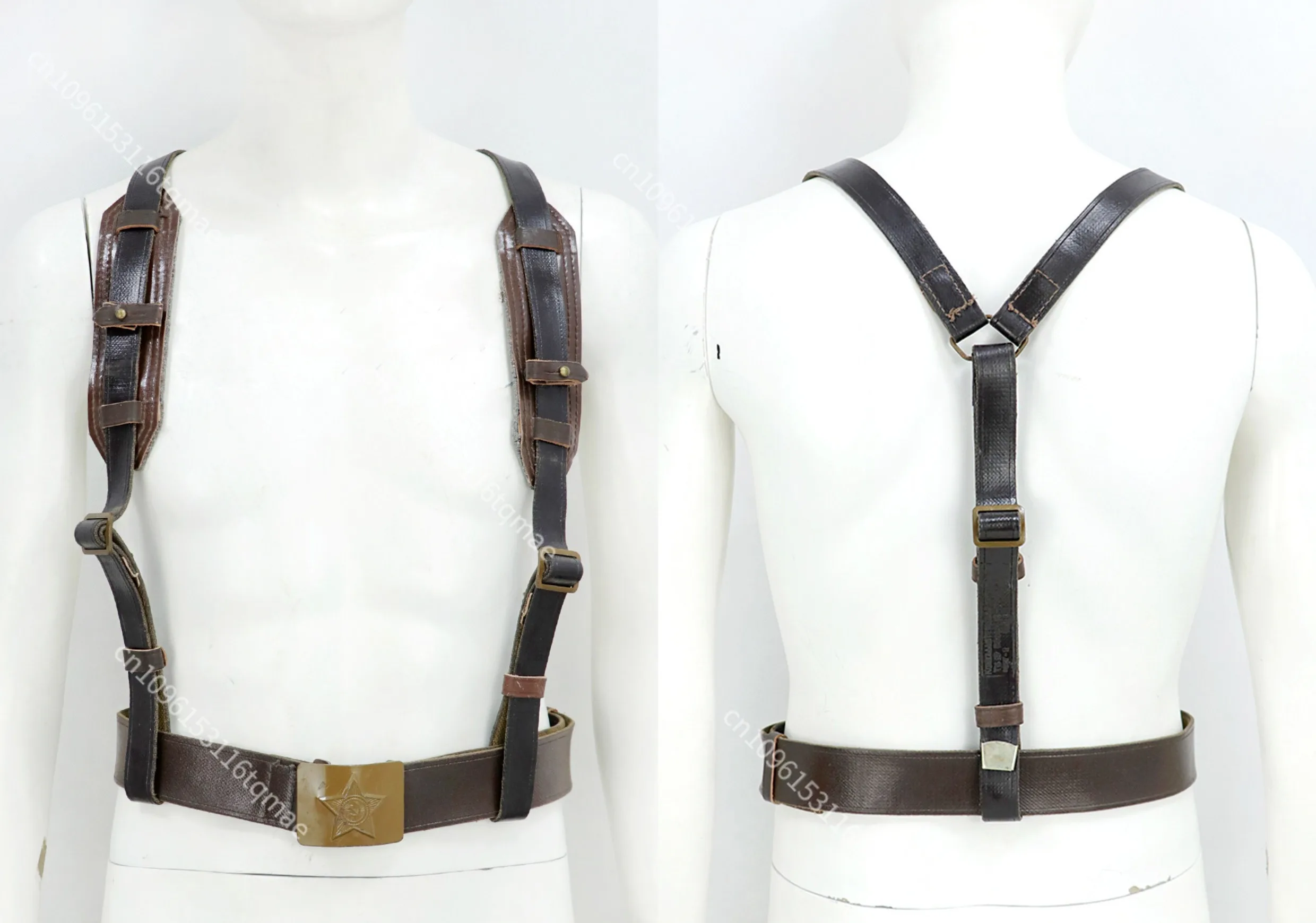 

Cold War Soviet Original M69/M88 Tactical Waist Belt Y Harness Set Military Field Carry Gear with Square Metal Buckle