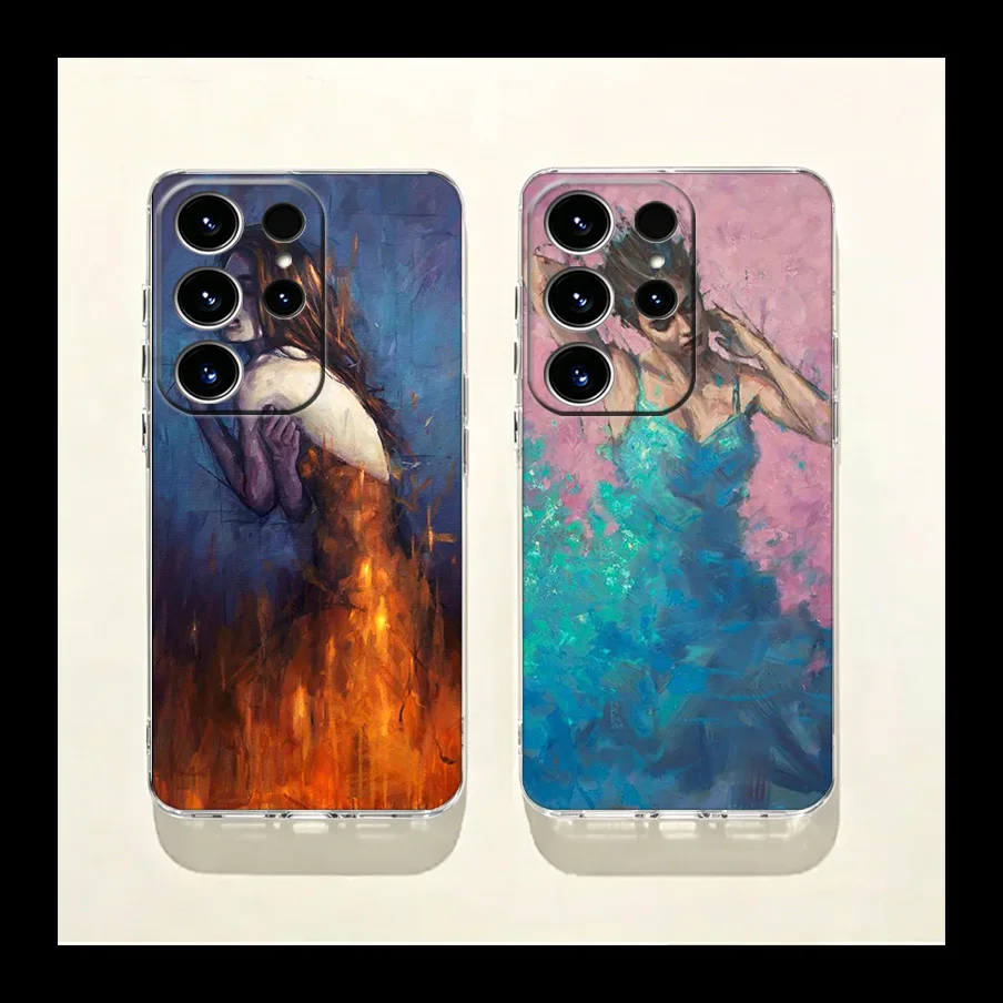 Oil Painting Dance Ballet Phone Case for Samsung Galaxy S26 Edge S25 S24 FE S23 Plus S22 Ultra S20FE Cover Camera Protection