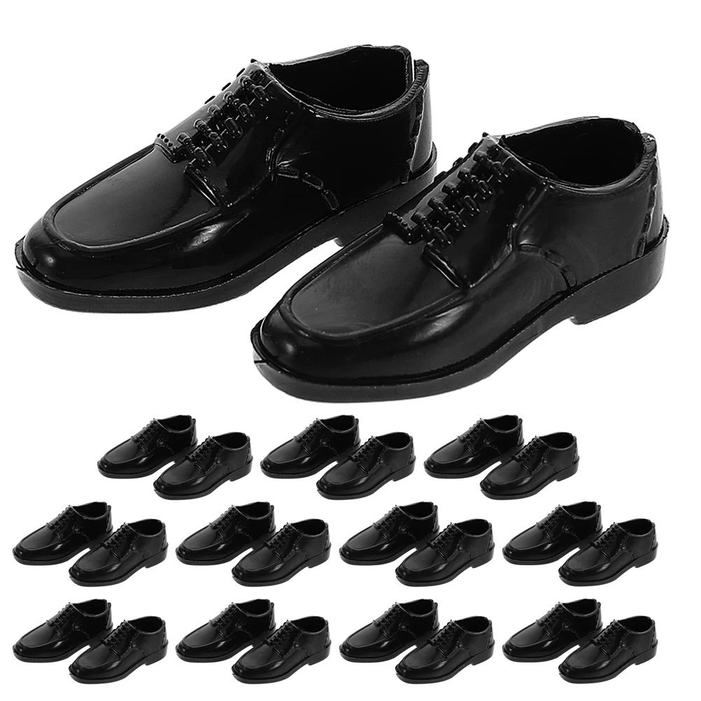 

12 Pairs Dressing Shoes Miniature Accessory Small House up for Plastic Tiny Boots
