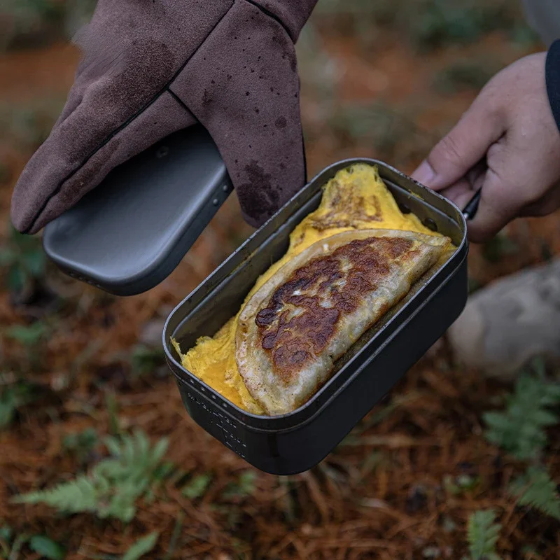 Campingmoon Twardy stop tlenku glinu Przenośny podgrzewany piknik na świeżym powietrzu Naczynia kuchenne Bento Lunch Meal Box