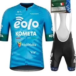 Suit Eolo Kometa Team 2023 Cycling Jersey Set Cuff Laser Cut Men Clothing Road Bike Shirts Bicycle Bib Shorts MTB Maillot Ropa