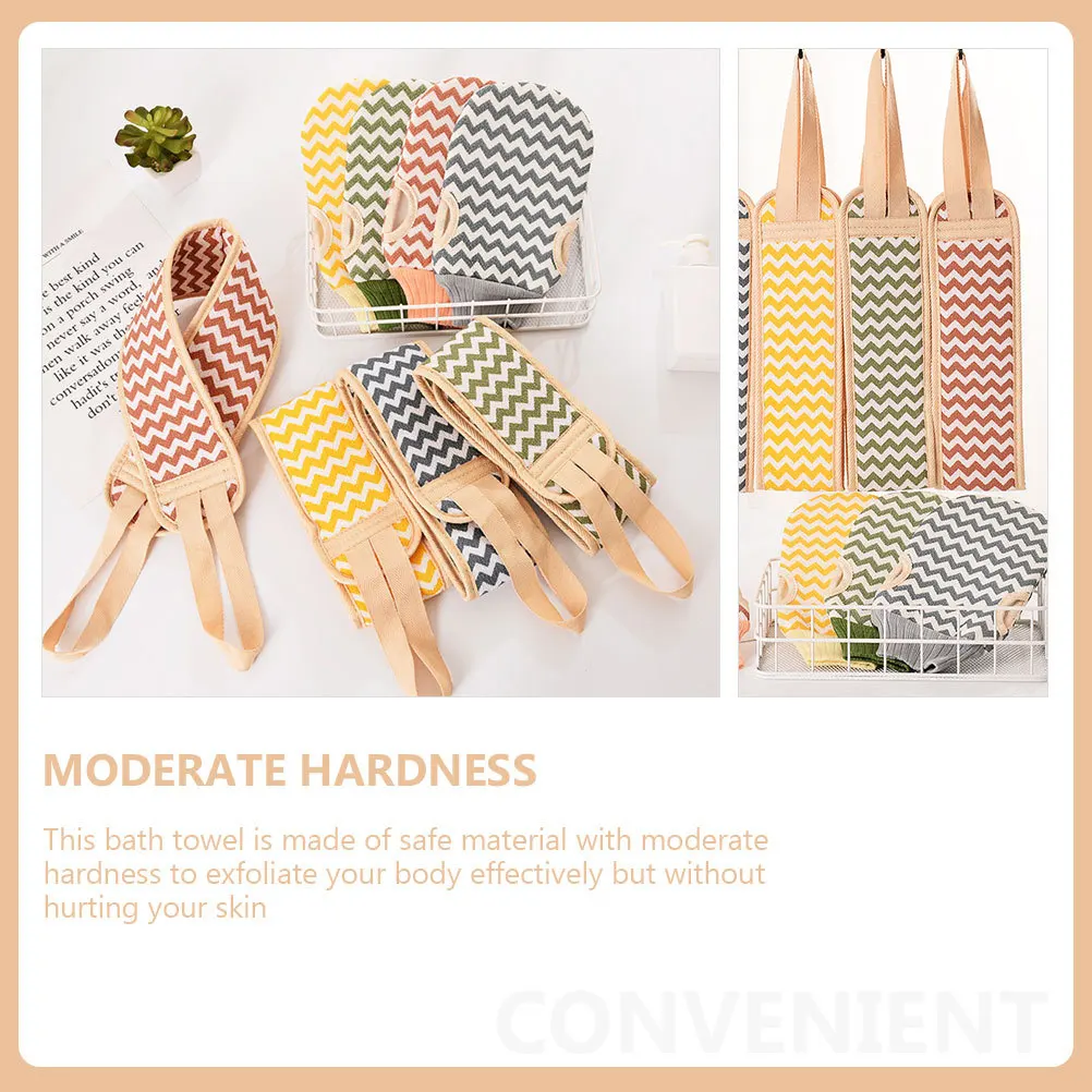 

3 set Back Scrubbers Towels Set Long Handle Exfoliating Bath Mitt Shower Cleaning Tool Korean Style Soft Durable Washcloth For
