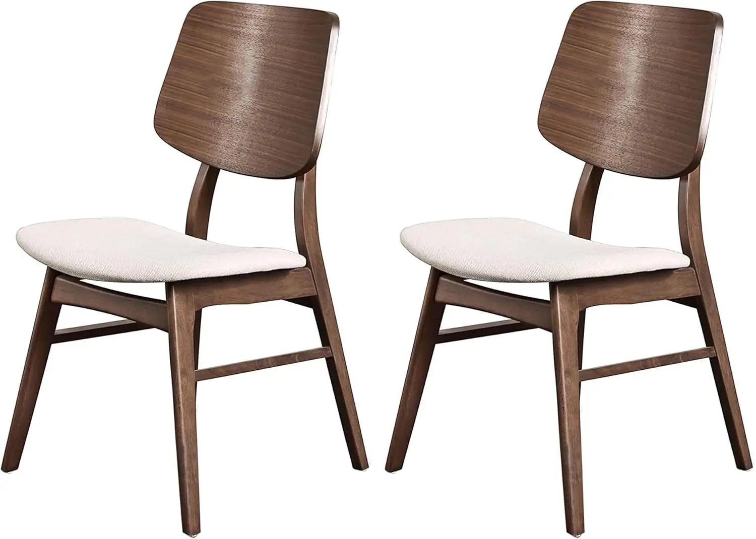 

Classic Furniture Mid-Century Modern Oscar Oval Back Dining Chair, Set of Two, Walnut Brown