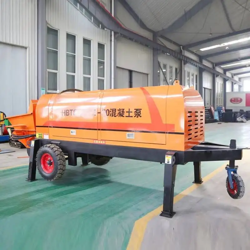 Portable Construction Mobile Mini Conveying Pumping Diesel Electric Trailer Mounted Transfer Cement Mortar Spray Hine Truck - Hy view 6