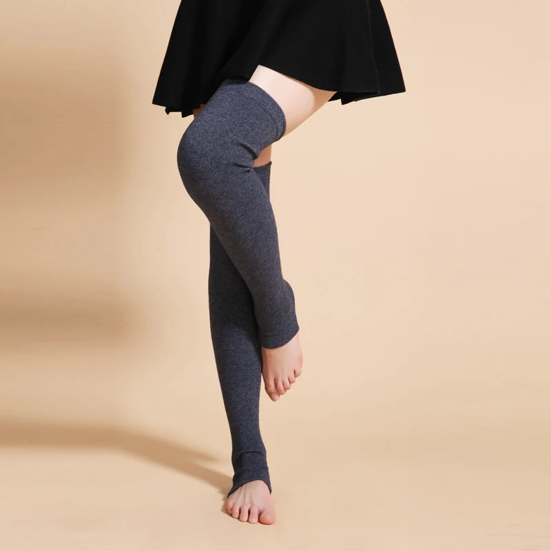 Women's Wool Cashmere Leg Warmers Winter Thermal Thick Warm Solid Color Knitted Knee High Sock for Girls Female Thigh Sleeve