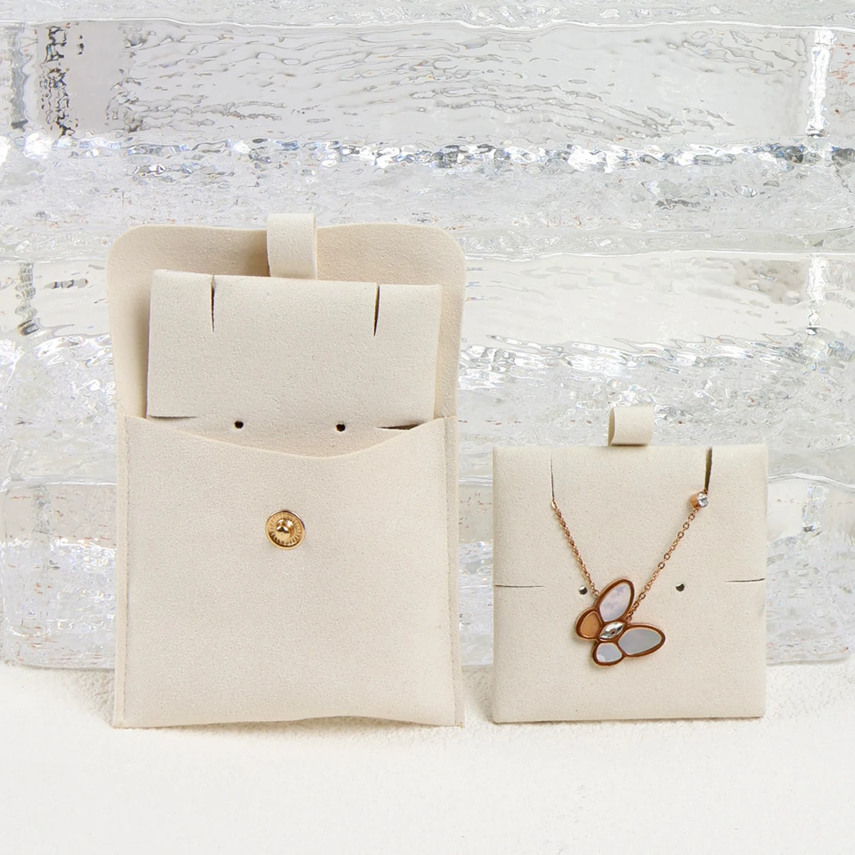 イヤリング、ネックレス、指輪収納ポーチセット、布製、ベルベット、キャンバス、ジュエリーバッグ、カスタマイズ可能、マイクロファイバー、起毛収納ポーチ