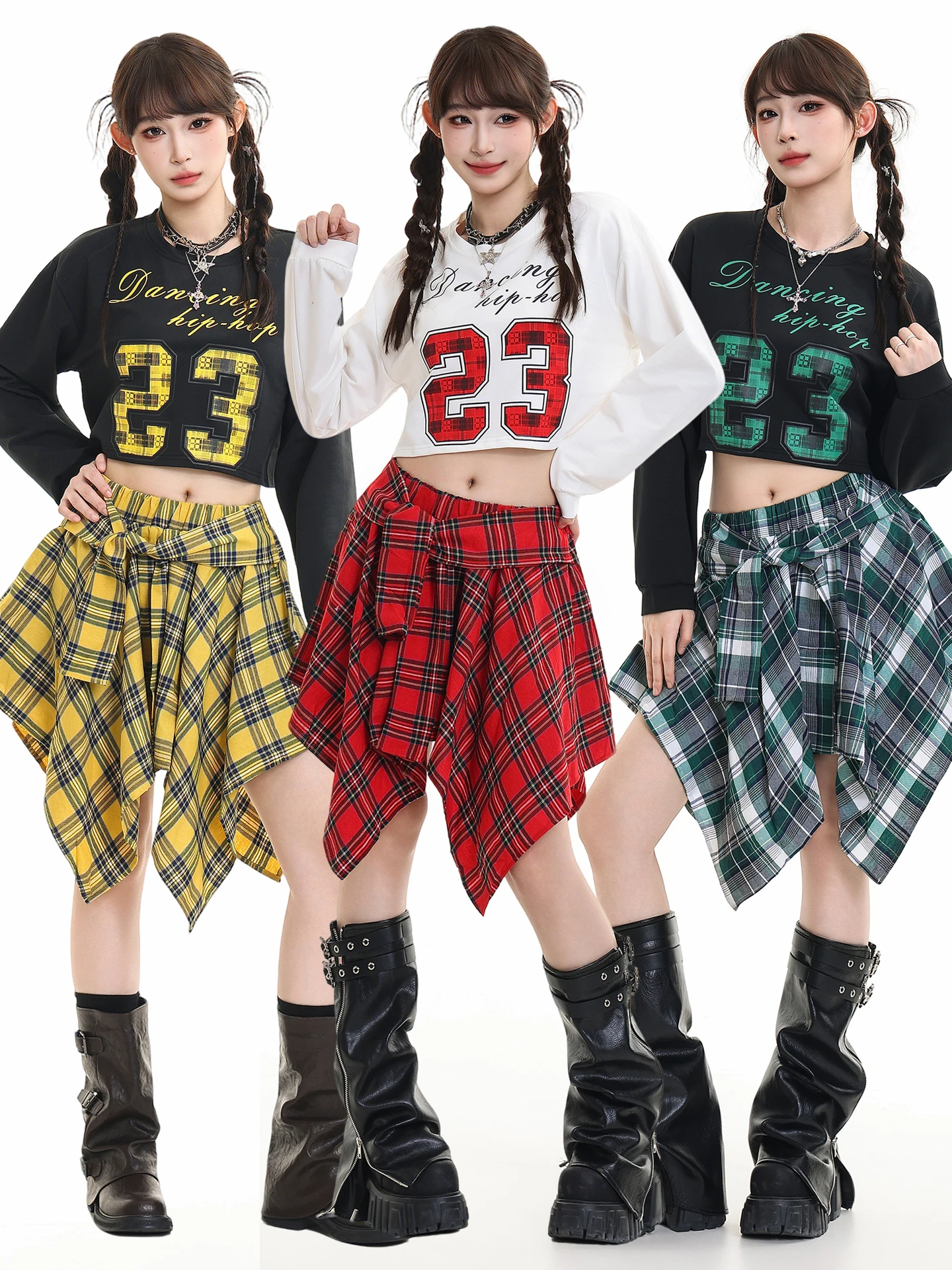 

Women's Dance Performance Outfit Set College Students' Cheerleading Jazz Dance Show Clothing Team Uniform Stage Costume