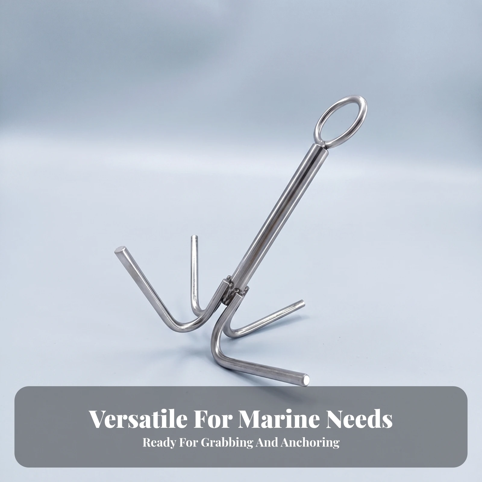 4-Prong Boat Anchor Cylindrical Shaft Four-Prong Anchor Hook 4-Claw Grappling Hook Smooth Surface