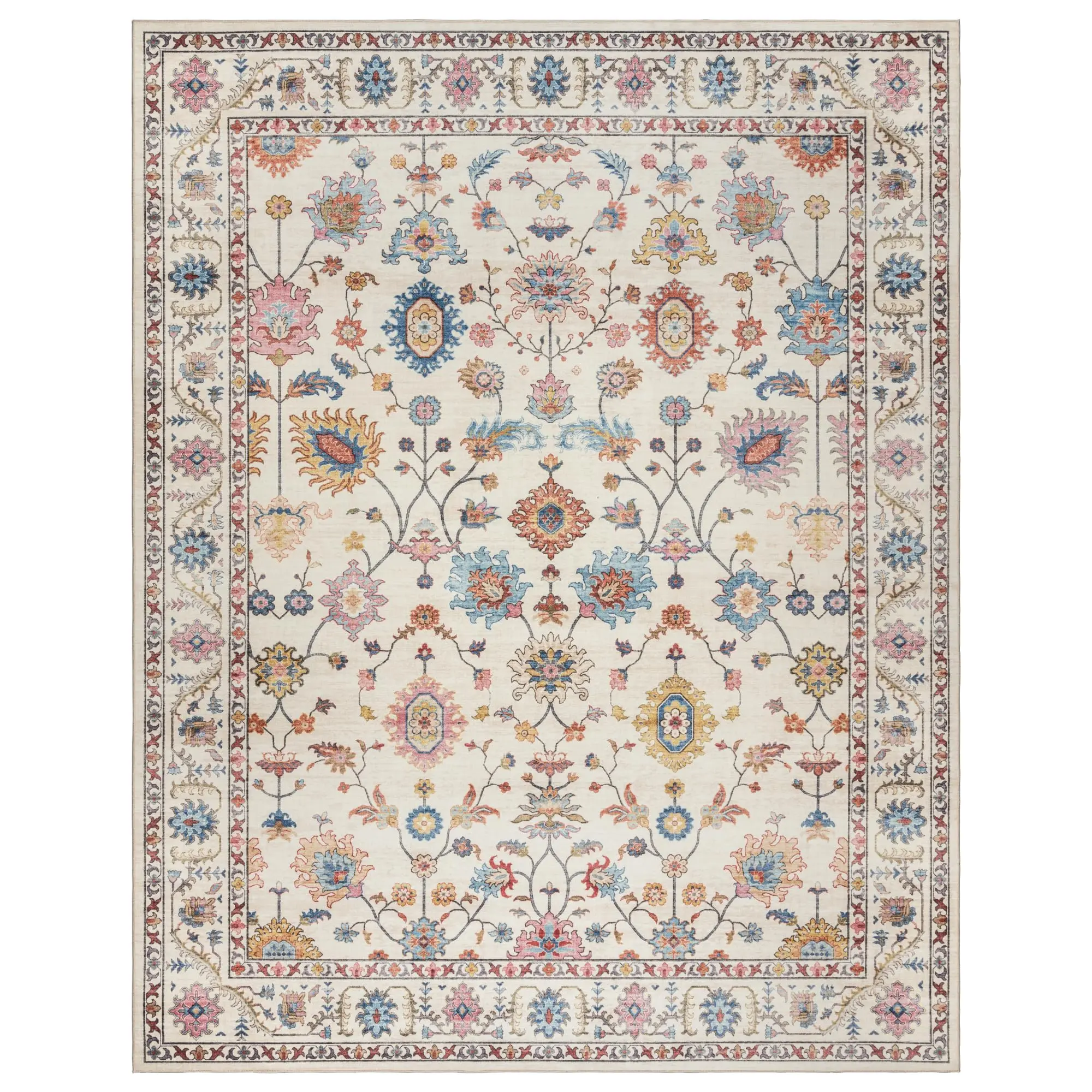 vikama Printed Indoor Boho Area Rug - Non Slip  Super Strong,Printed Rug Home Décor for Entryway, Bedroom, Living Room Decor