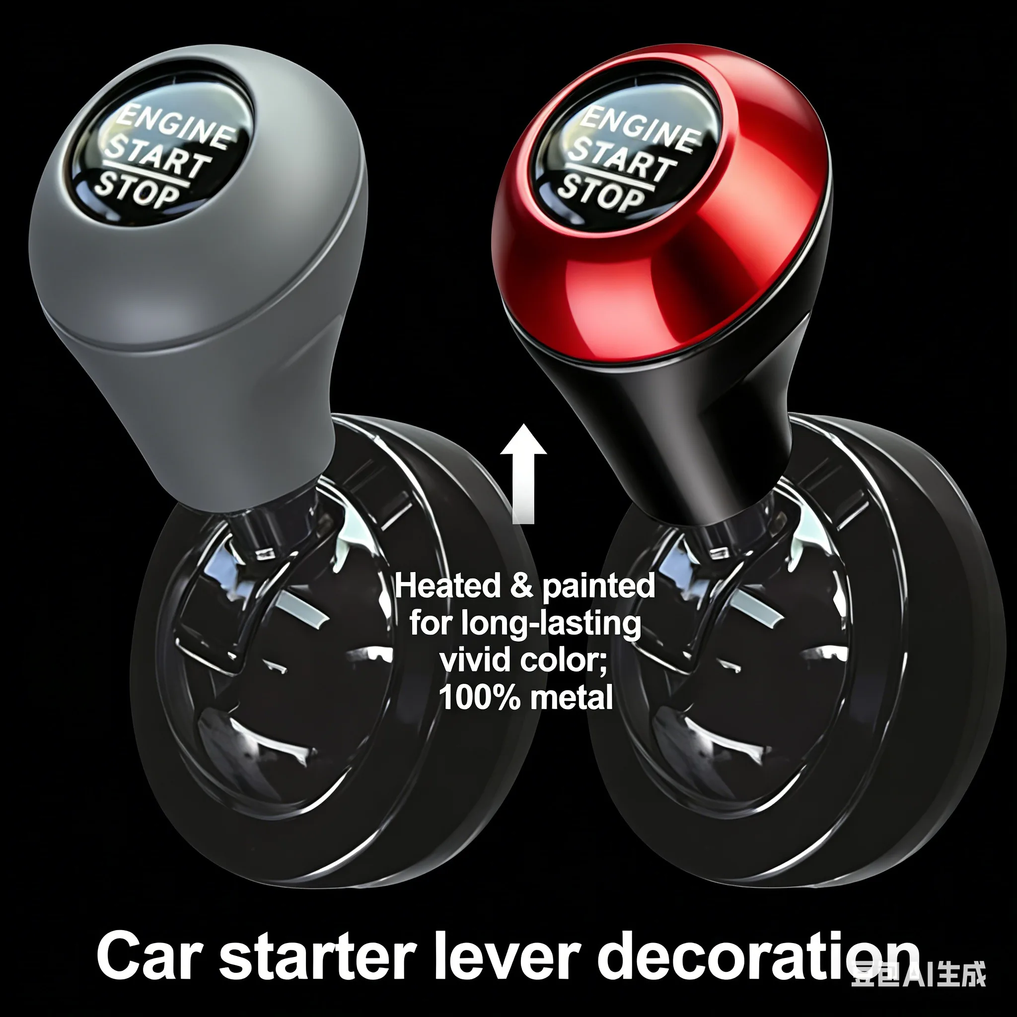 Car One-Touch Start Button with Push-to-Start Rocker Lever Car Accessories Interior Decor Push Rocker One-Touch Start Accessor